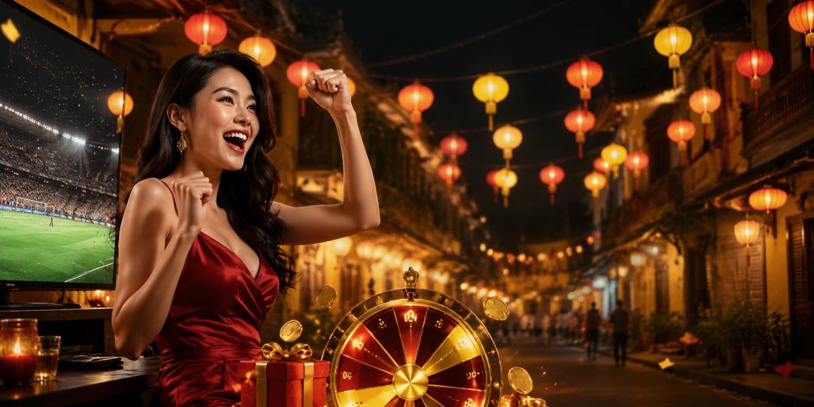 Không khí sôi động của roulette casino kết hợp nét văn hóa đèn lồng Hội An về đêm